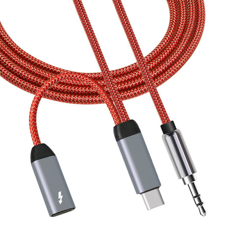 USB C to 3.5mm Aux Cable with Charger