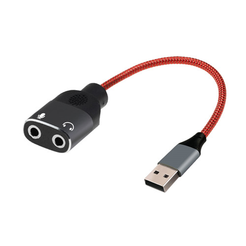 USB A to Dual 3.5mm Audio Jack Adapter