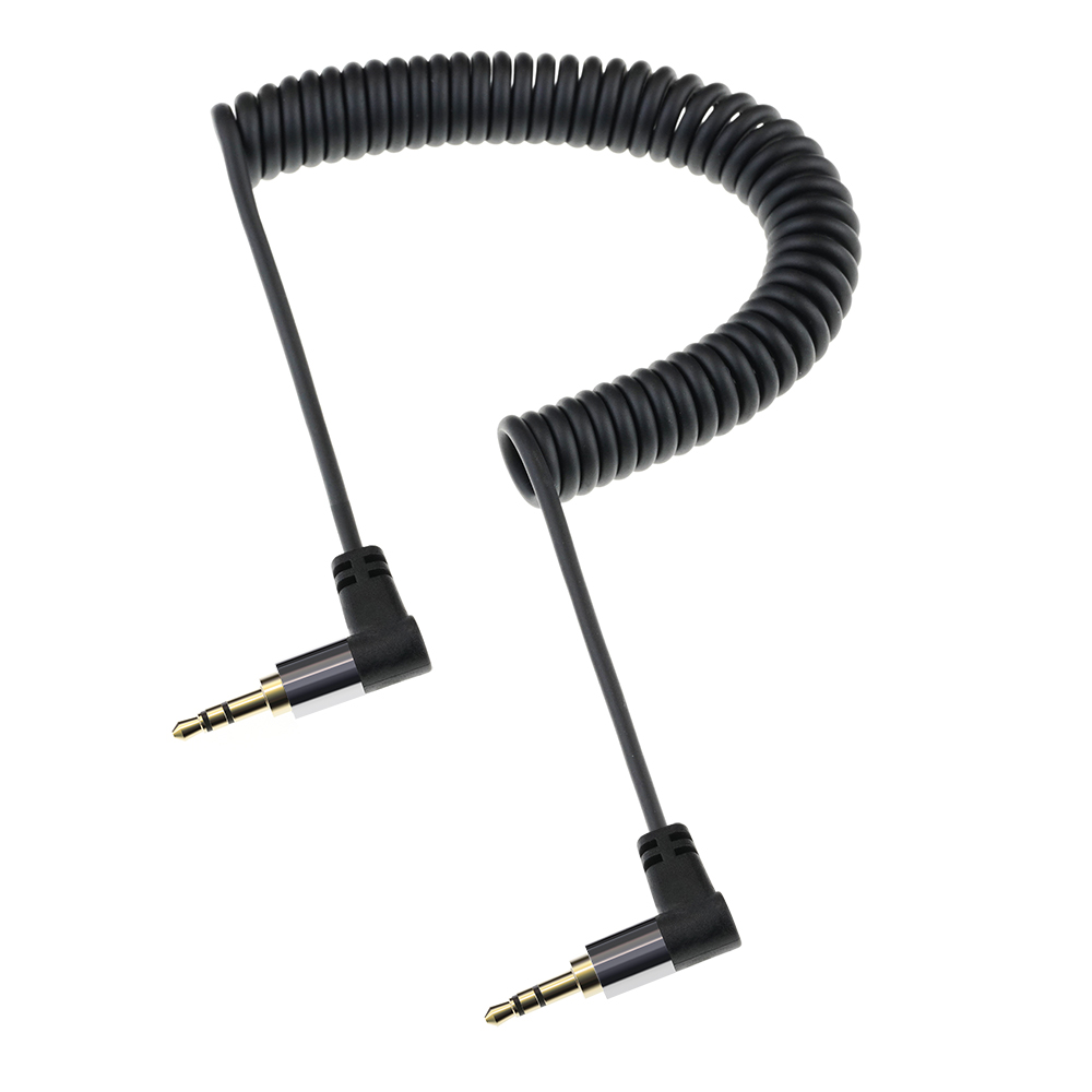 Angle Coiled 3.5mm Audio Cable