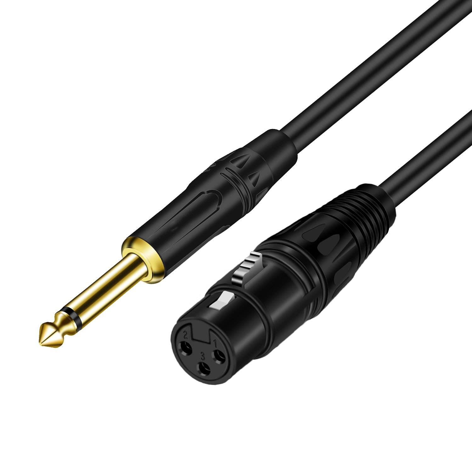 XLR to TS 6.35mm (1/4 Inch) Mic Cable