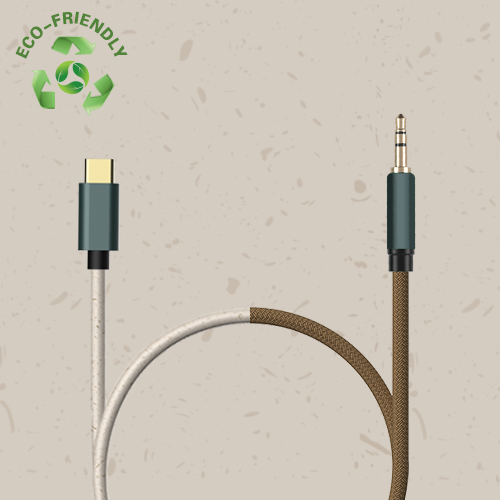 Eco-friendly Wheat Straw Type C to 3.5mm Audio Cable 