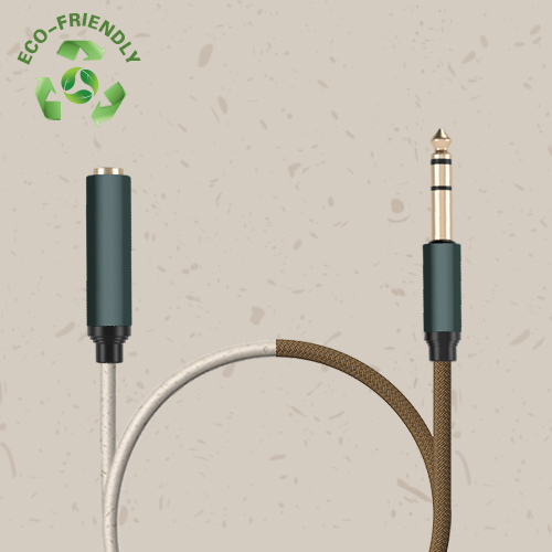 Eco-friendly Wheat Straw 1/4 Inch TRS  Male to Female  Audio Cable