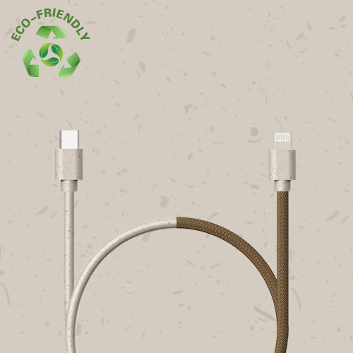 Eco Friendly Wheat Straw USB-C to Lightning Cable