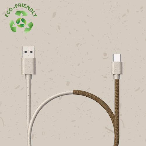 Eco-friendly Biodegradable Wheat Straw USB-A to Lightning Charger Cable