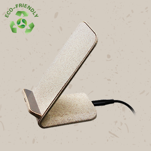 Eco Friendly Wheat Straw Wireless Charger Stand 10W